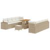 vidaXL Градински Софа Комплект с възглавница 11 pcs Бежов и кремав
