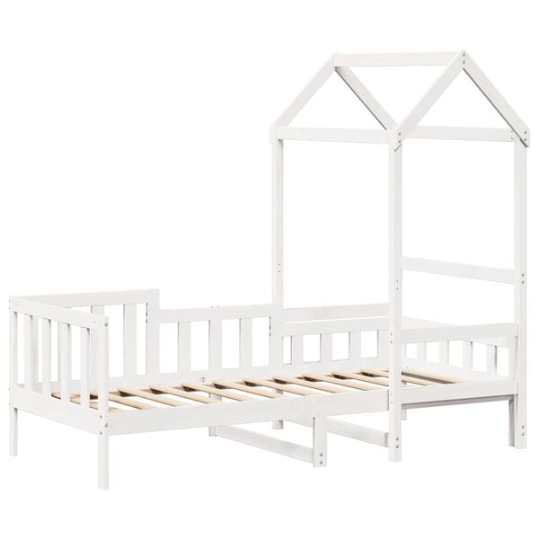 vidaXL Дневно легло с покрив без матрак 80x200 cm Масивна дървесина