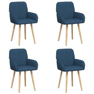 vidaXL Обедени столове 4 pcs Текстил Синьо 56,5 x 50 x 87,5 см