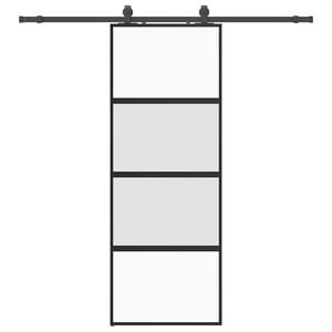 vidaXL Плъзгаща се врата с комплект обков Черно 76x205 cm