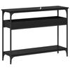 vidaXL Конзолна маса с рафт Черен дъб 100 x 29 x 75 см Инженерно дърво
