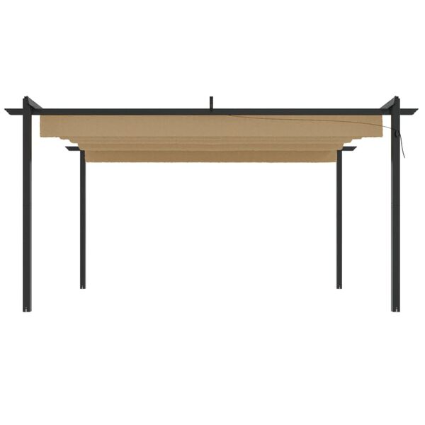 vidaXL Градинска пергола с прибиращ се покрив, 4x3 м, таупе