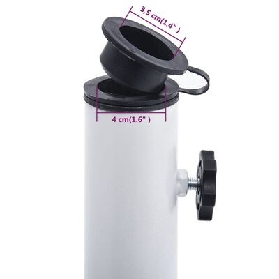 vidaXL Основа за чадър, бяла, 12 кг, 48 см, чугун