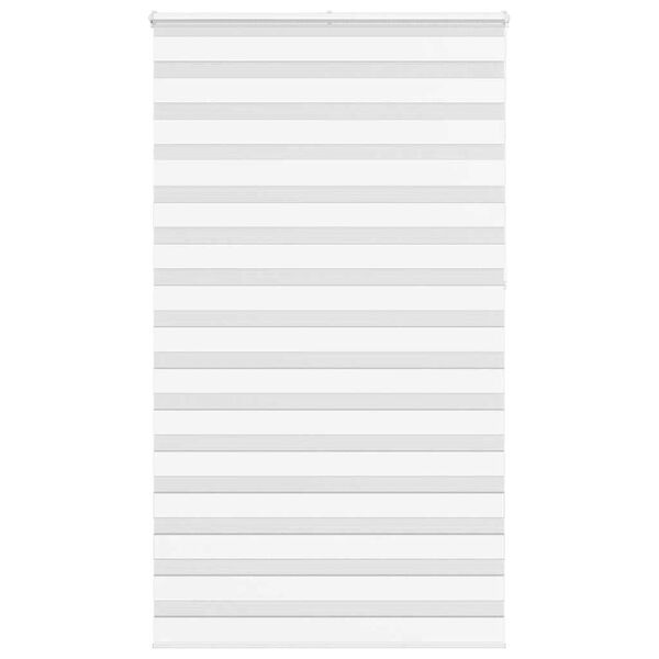 vidaXL Зеброва щора бял 135x230 см Ширина на плата 130,9 см полиестер