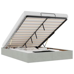 vidaXL Османска рамка за легло без матрак, светлосива 140x200см кадифе