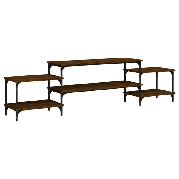 vidaXL ТВ шкаф, кафяв дъб, 197x35x52 см, инженерно дърво