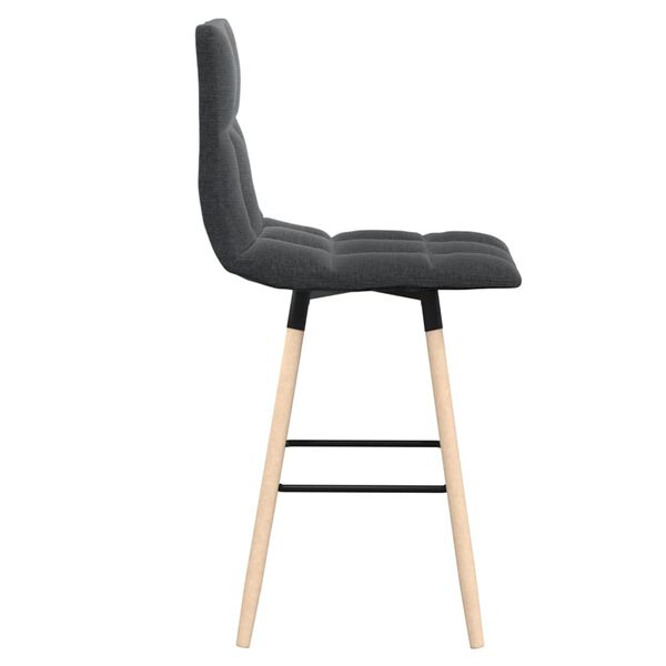 vidaXL Бар табуретка, тъмносива, текстил