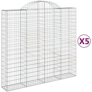 vidaXL Габионни кошници арка 5 бр 200x50x180/200 см поцинковано желязо