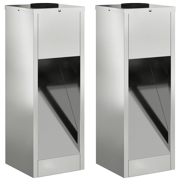 vidaXL Слънчев LED светлинен указател 2 pcs Галванизирана