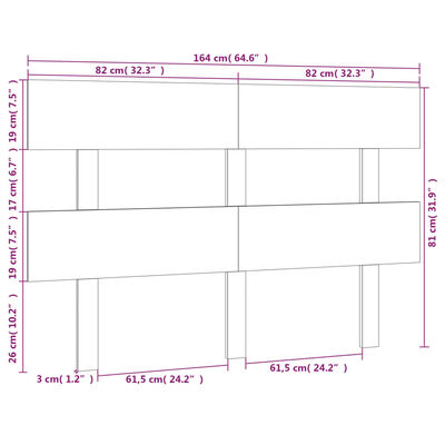 vidaXL Горна табла за легло, черна, 164x3x81 см, бор масив