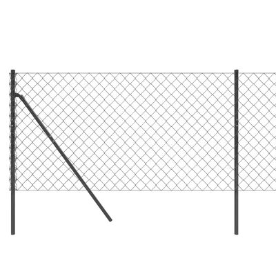 vidaXL Плетена оградна мрежа, антрацит, 0,8x25 м