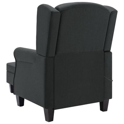 vidaXL Масажен стол с табуретка, тъмносив, текстил