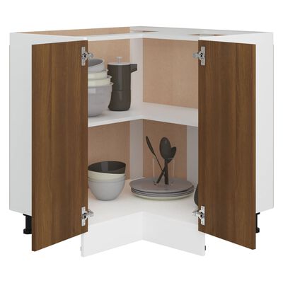 vidaXL Кухненски шкаф, кафяв дъб, 75,5x75,5x81,5 см, инженерно дърво