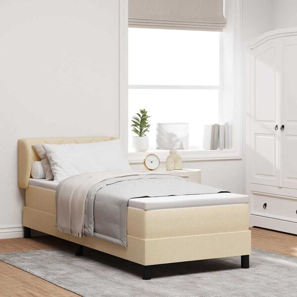 vidaXL Легло с пружинирана основа с матрак Крем 80 x 200 cm текстил