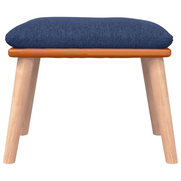 vidaXL Табуретка, синя, 45x29,5x35 см, текстил и изкуствена кожа