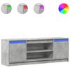 vidaXL ТВ шкаф с LED, бетонно сив, 139,5x34x50 см, инженерно дърво