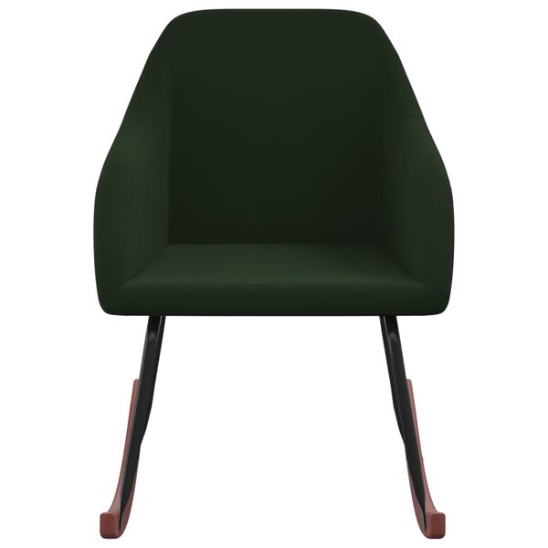 vidaXL Люлеещ стол, тъмнозелен, кадифе