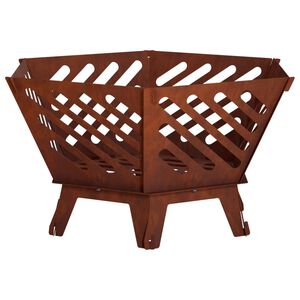 vidaXL Огнище Ръждясало 60 x 53 x 30 см Кортенова стомана