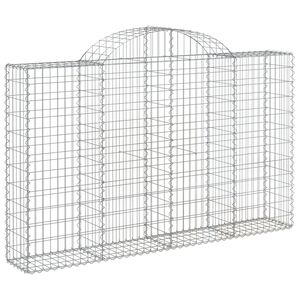 vidaXL Дъговидна габионна кошница 200x30x120/140 см поцинковано желязо