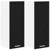 vidaXL Висящ шкаф с врата 2 pcs Черен дъб и бяло 30 x 31 x 80 см