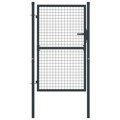 vidaXL Мрежеста градинска врата, поцинкована стомана, 100x175 см, сива
