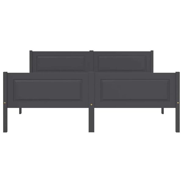 vidaXL Рамка за легло, борово дърво масив, сива, 160x200 cм