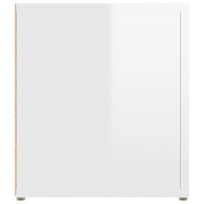 vidaXL ТВ шкаф, бял гланц, 80x31,5x36 см, инженерно дърво