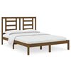 vidaXL Рамка за легло меденокафява бор масив 135x190 cм Double