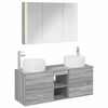 vidaXL Комплект мебели за баня 4 pcs Сив Сонома