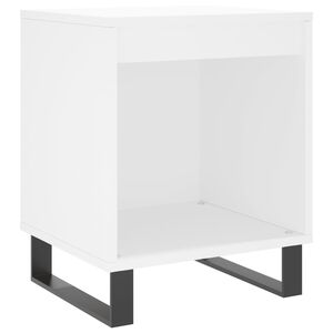 vidaXL Нощно шкафче, бяло, 40x35x50 см, инженерно дърво