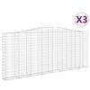 vidaXL Габионни кошници арка 3 бр 400x30x160/180 см поцинковано желязо