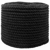 vidaXL Памучен канап 10 mm 100 m Черно 100% Памук