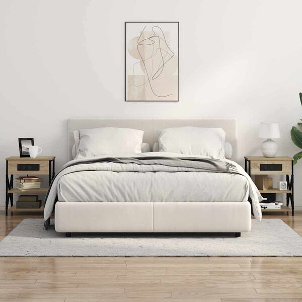 vidaXL Нощен шкаф с рафт Сонома дъб 41 x 31 x 51 см Инженерно дърво