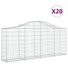 vidaXL Габионни кошници арка 20 бр 200x30x80/100 см поцинковано желязо