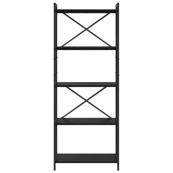 vidaXL Рафт за книги Черния дъб 60 x 30 x 155 см Инженерно дърво