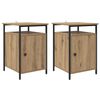 vidaXL Нощен шкаф 2 pcs Дъб 40 x 42 x 60 см Инженерно дърво