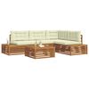 vidaXL Комплект дивани за открито 5 Брой Натурален и Крема