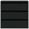 vidaXL Ъглов скрин с чекмеджета, черен, 60x41x58 см, инженерно дърво