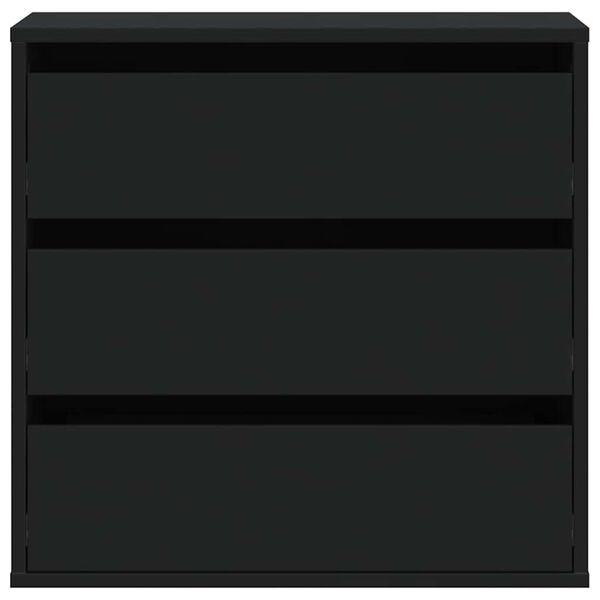 vidaXL Ъглов скрин с чекмеджета, черен, 60x41x58 см, инженерно дърво