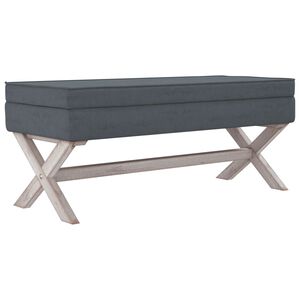 vidaXL Табуретка за съхранение, тъмносива, 110x45x49 см, кадифе