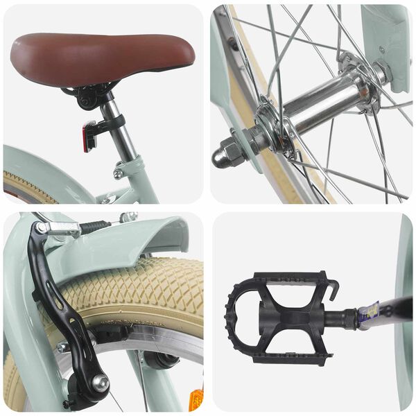 vidaXL Детски Велосипед 20 инча за 6&ndash;11 години Светло зелено