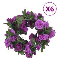 vidaXL Гирлянди от изкуствени цветя 6 бр светлолилави 240 см