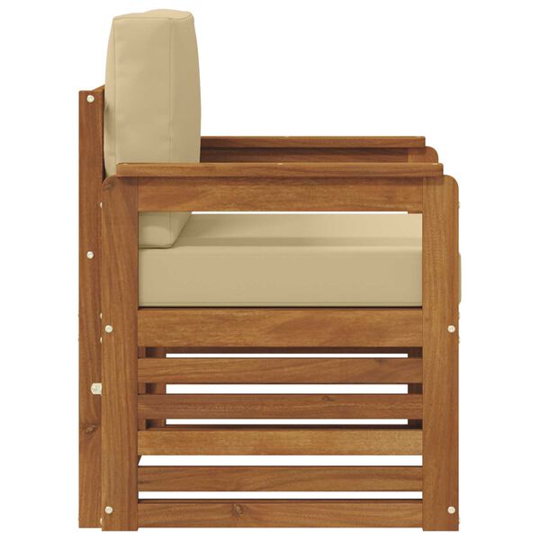 vidaXL Комплект дивани за открито Солидно акациево дърво и полиестер