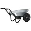 vidaXL Количка Сребрист и Черен 80 Л 120 кг Поцинкована стомана