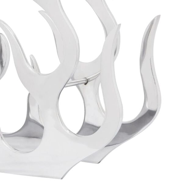 vidaXL Алуминиев стелаж за вино за 11 бутилки, сребрист