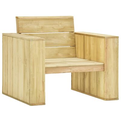 vidaXL Градински стол, 89x76x76 см, импрегнирано борово дърво
