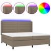 vidaXL Боксспринг легло с матрак и LED, таупе, 200x200 см, плат