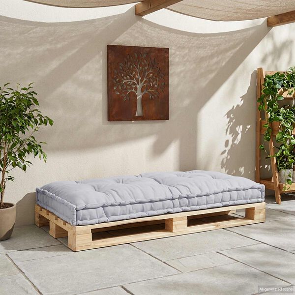 vidaXL Кушон за палетен диван Сиво 120 x 80 x 12 cm Текстил