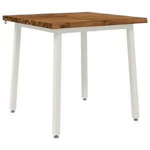 vidaXL 60 x 55 x 75 см Солидно акациево дърво Естествено и бяло