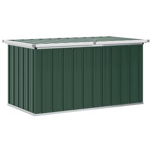 vidaXL Градинска кутия за съхранение, зелена, 129x67x65 см